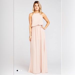 Heather Halter Dress (Show Me Your Mumu) - Dusty Blush Crisp